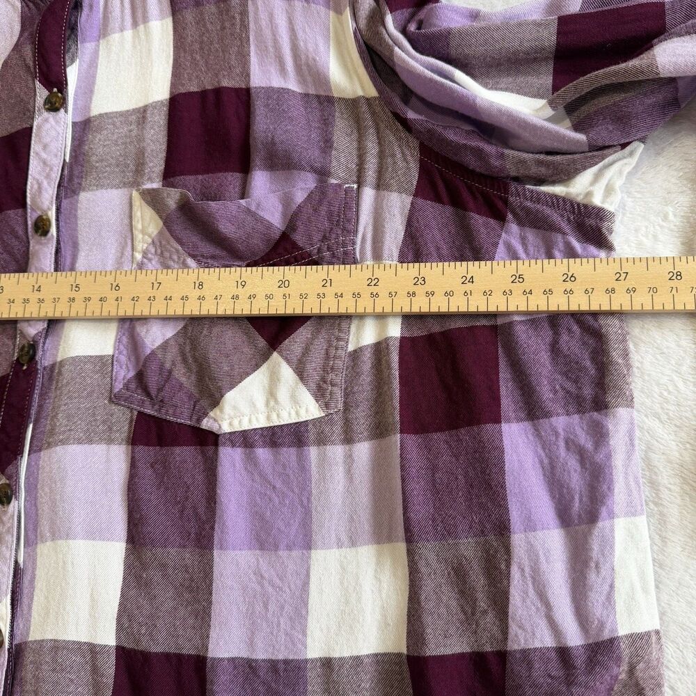 Terra &‎ Sky Women's Plus Size 3X Purple Plaid Button Down Shirt - Picture 15 of 16